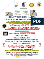 In Memory of LATE SHRI Ramesh Chandra Sharma: Summer Cup Fide